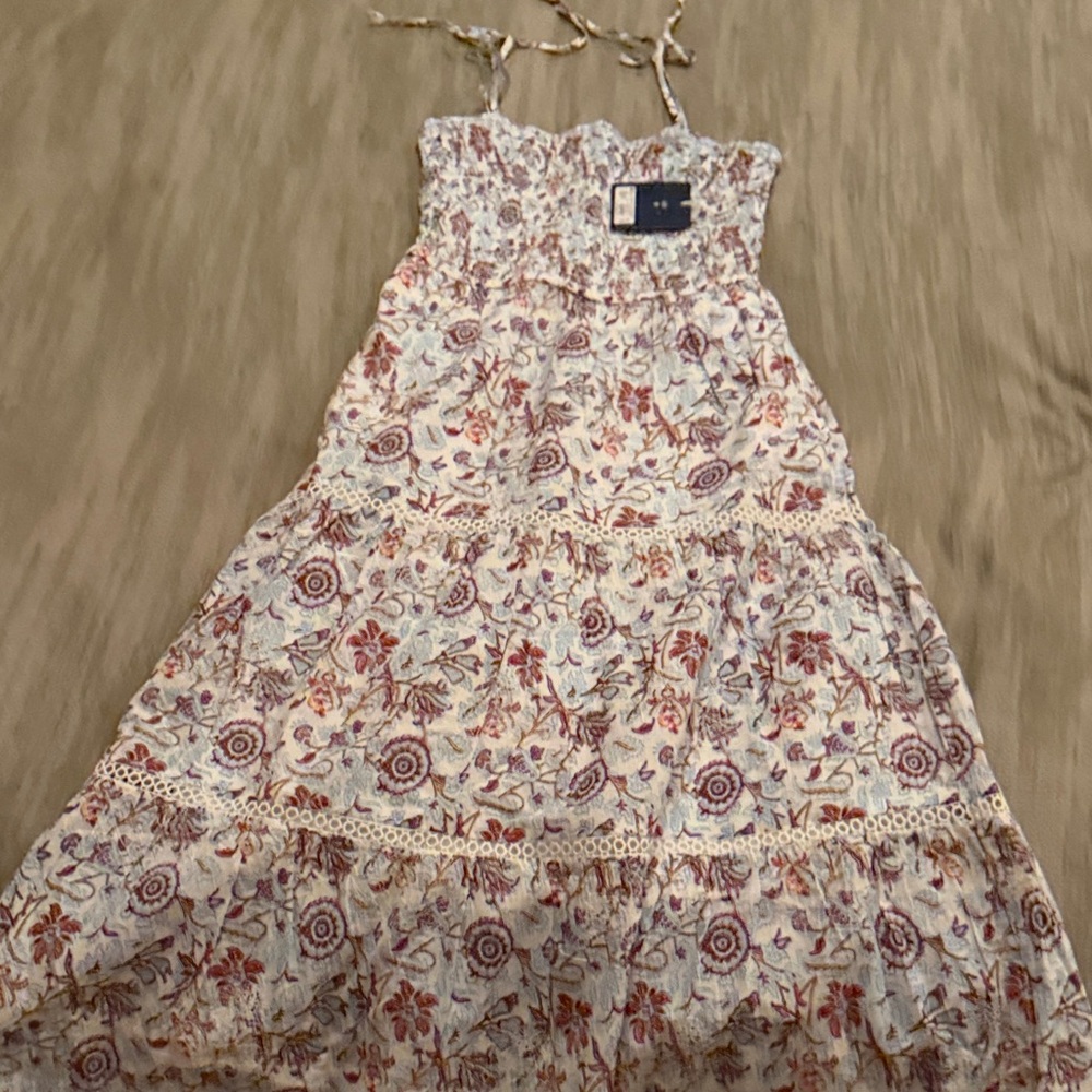 Roller rabbit target Floral Tiered Summer Dress in Cream and Rust